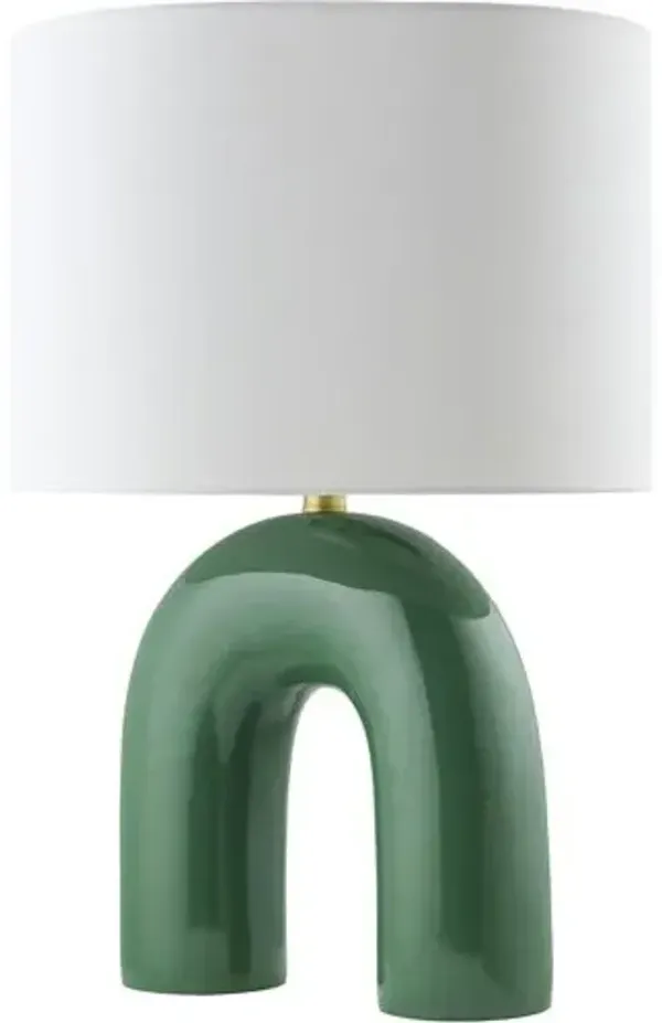 Quinive Ceramic Table Lamp - Green