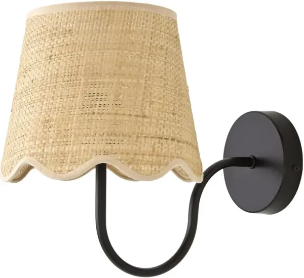 Vonn Scalloped Wall Sconce - Black