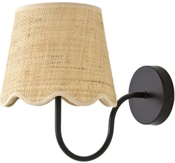 Vonn Scalloped Wall Sconce - Black