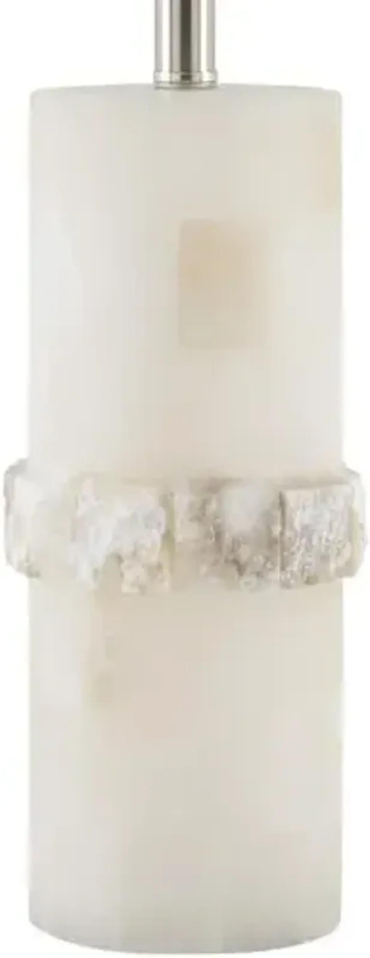 Quinella Straight Stone Base Table Lamp - Cream - Beige