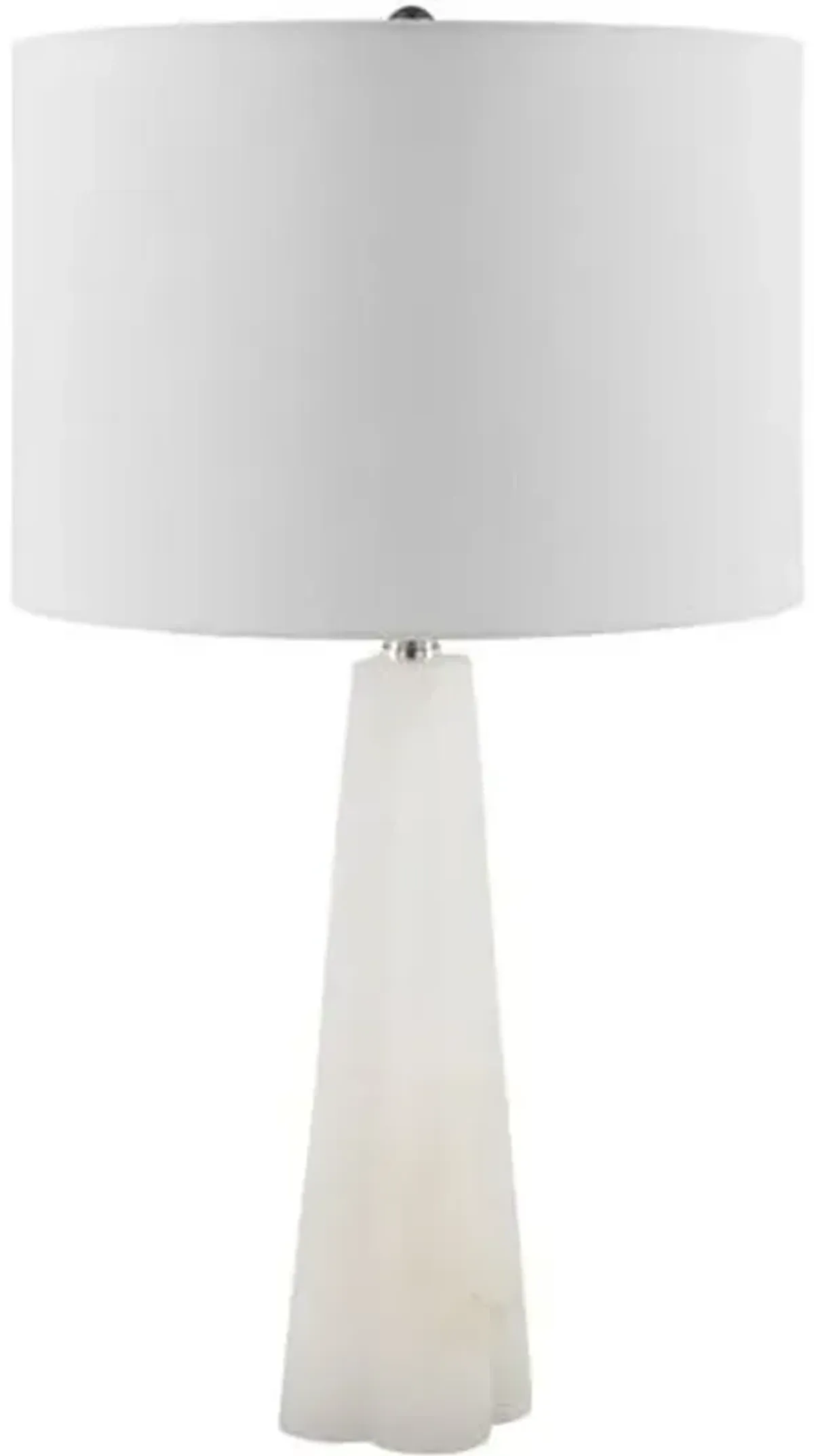Quinella Tapered Stone Base Table Lamp - Cream - Beige