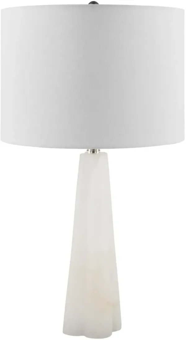 Quinella Tapered Stone Base Table Lamp - Cream - Beige