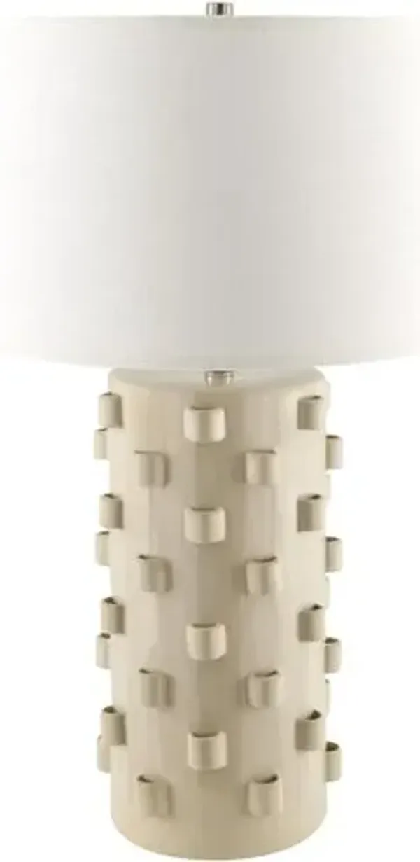 Kaian Ceramic Table Lamp - Cream - White
