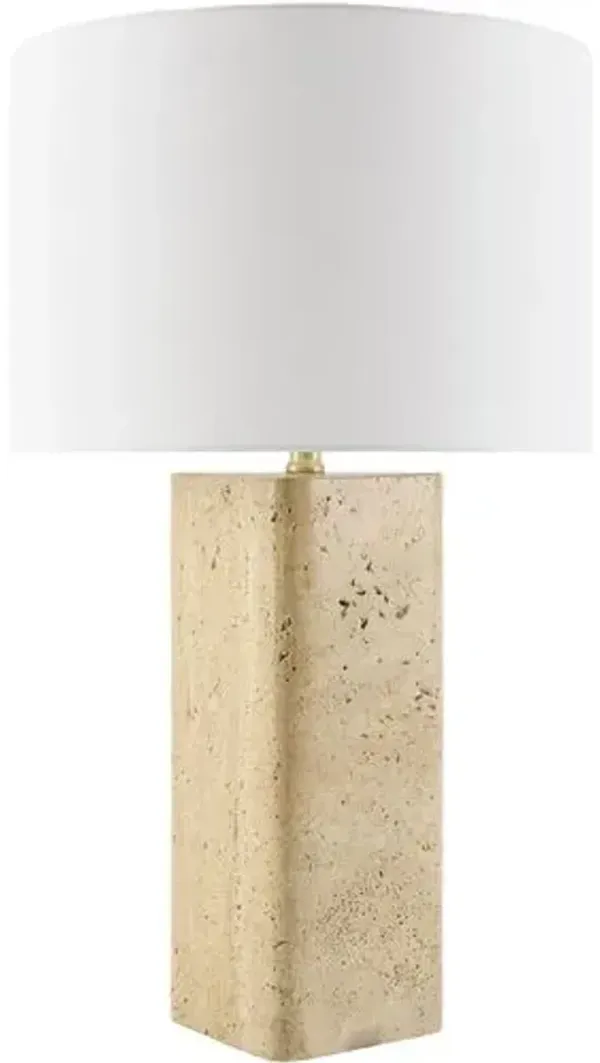 Kaelum Travertine Table Lamp - Beige