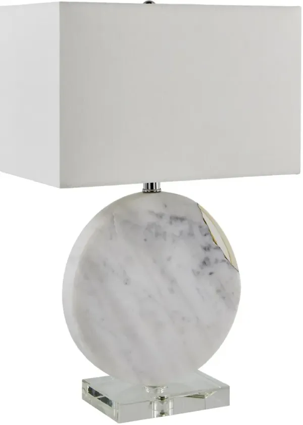 Virela Circle Base Table Lamp - White Marble