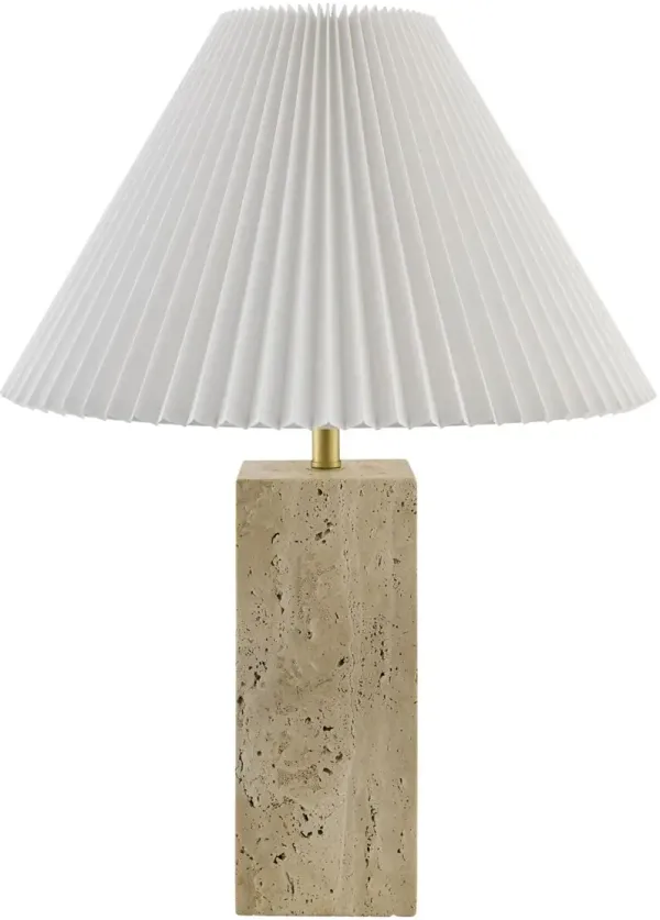 Zuriel Travertine Table Lamp - Natural - Beige