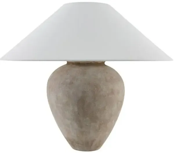 Quilla Ceramic Table Lamp - Natural Brown