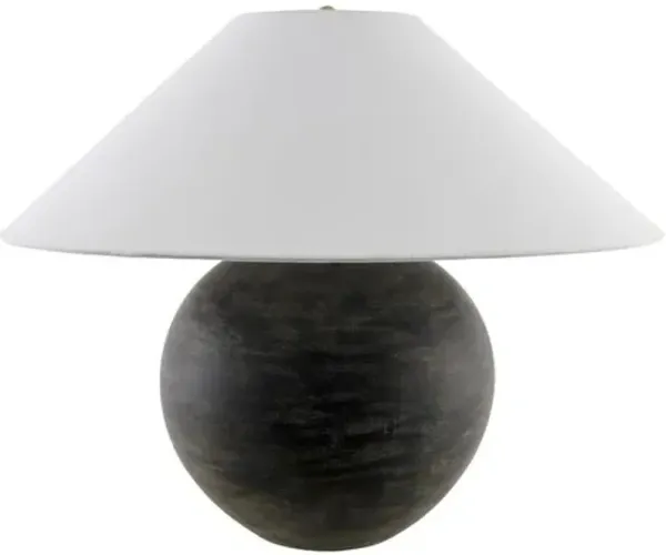 Quentis Ceramic Table Lamp - Dark Natural/White