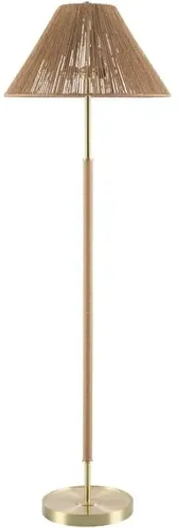 Ilior Rattan Floor Lamp - Gold/Natural