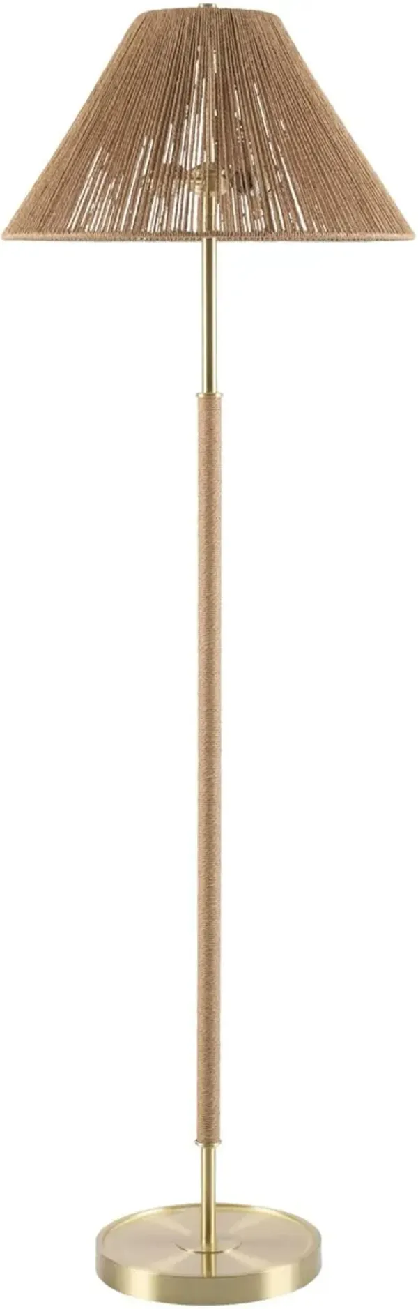 Ilior Rattan Floor Lamp - Gold/Natural