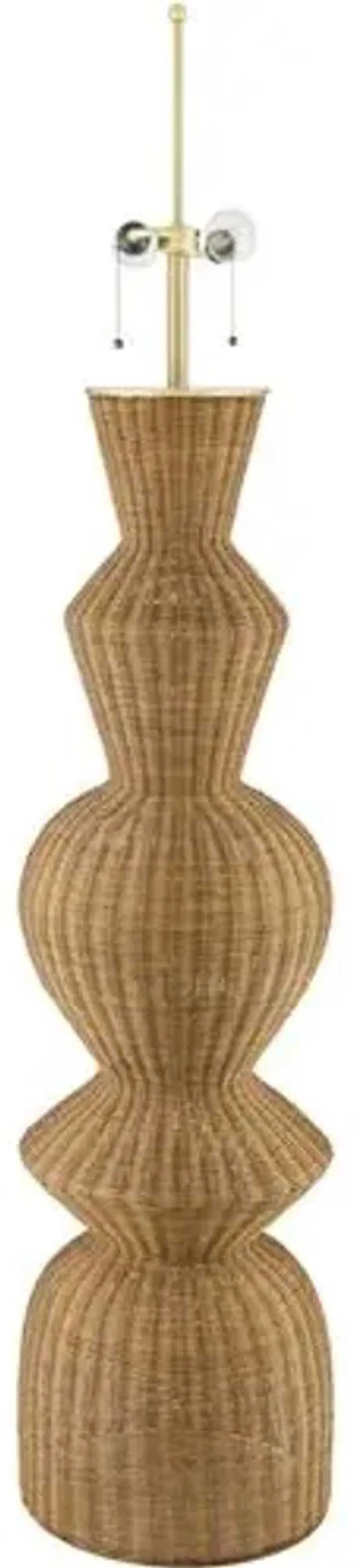 Junessa Geometric Rattan Floor Lamp - Natural