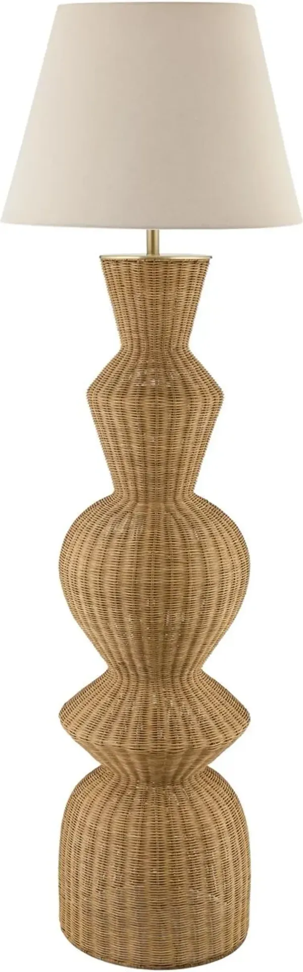 Junessa Geometric Rattan Floor Lamp - Natural