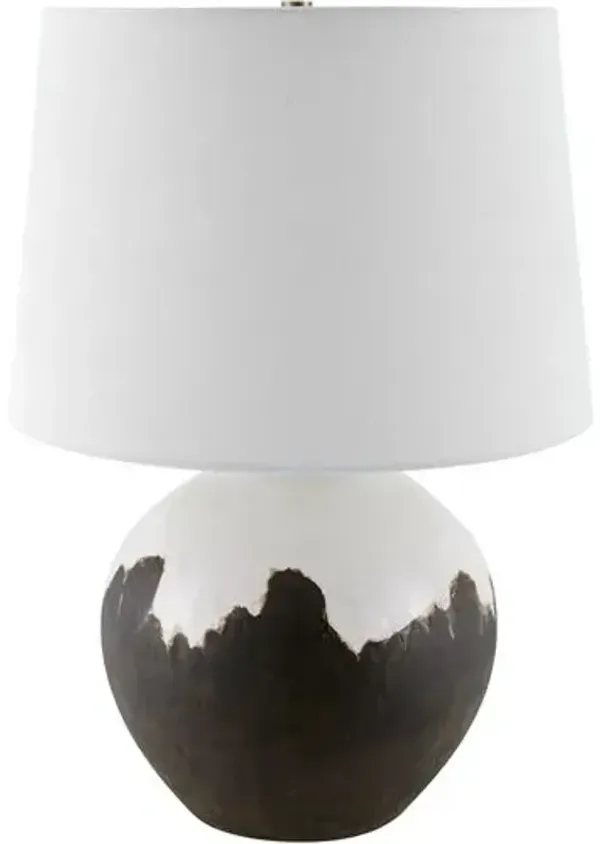 Jovienne Ceramic Table Lamp - Brown/White