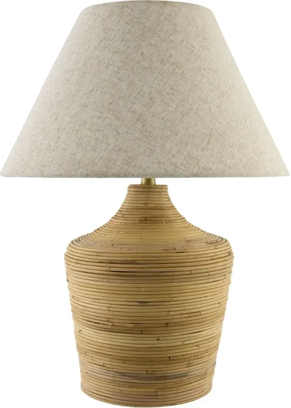 Naida Rattan Table Lamp - Beige/Natural