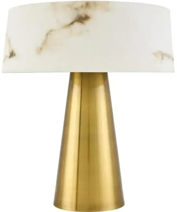 Jovana Table Lamp - Brass/White Marble - Gold