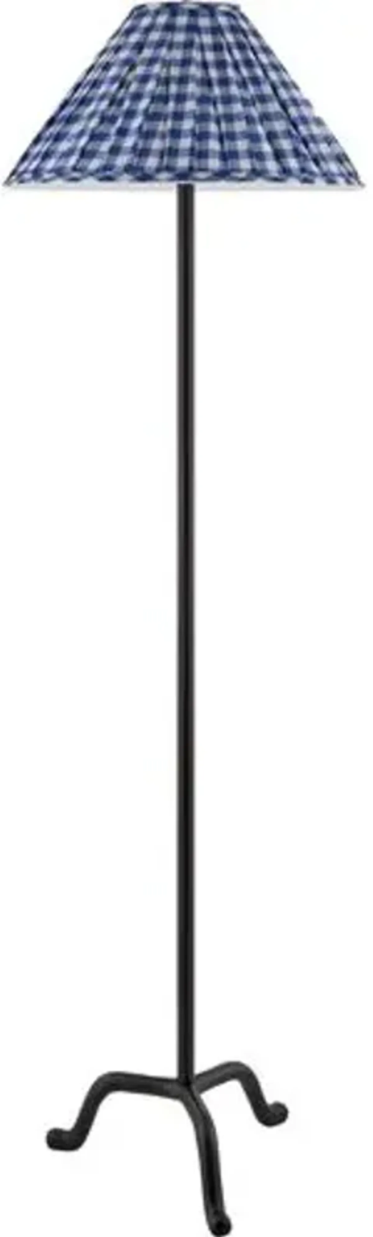 Vian Plaid Floor Lamp - Blue/Black