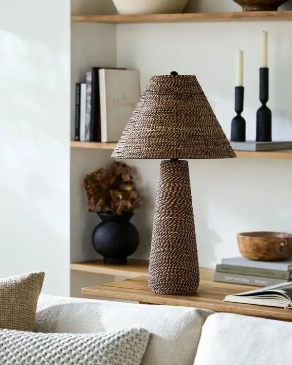 Vesperina Rattan Table Lamp - Brown