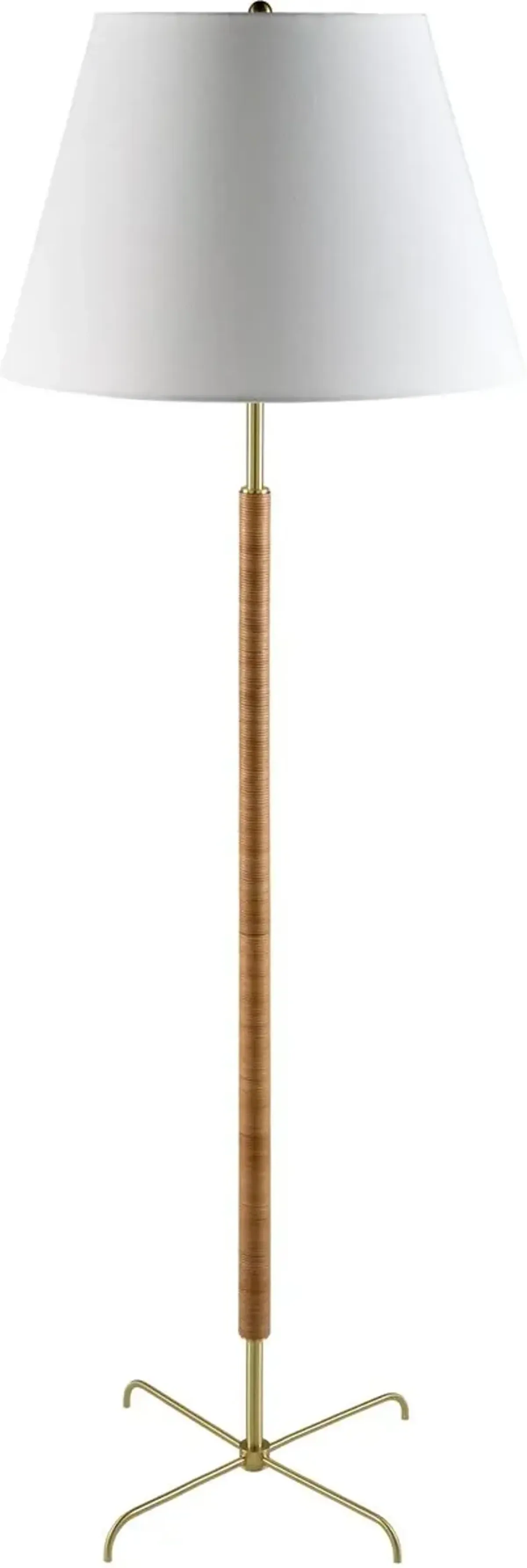 Mirok Floor Lamp - Natural/Brass