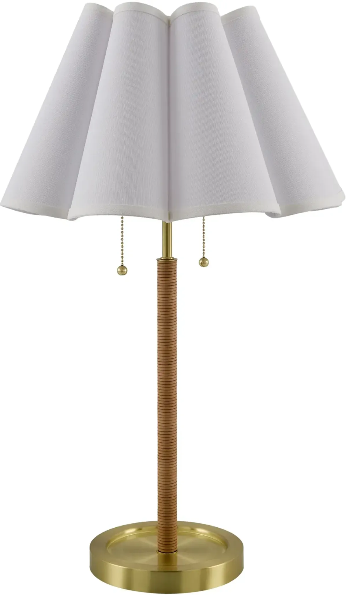 Mirok Scalloped Table Lamp - Natural/Brass - Gold