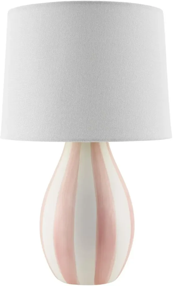 Mireya Ceramic Striped Table Lamp - Pink