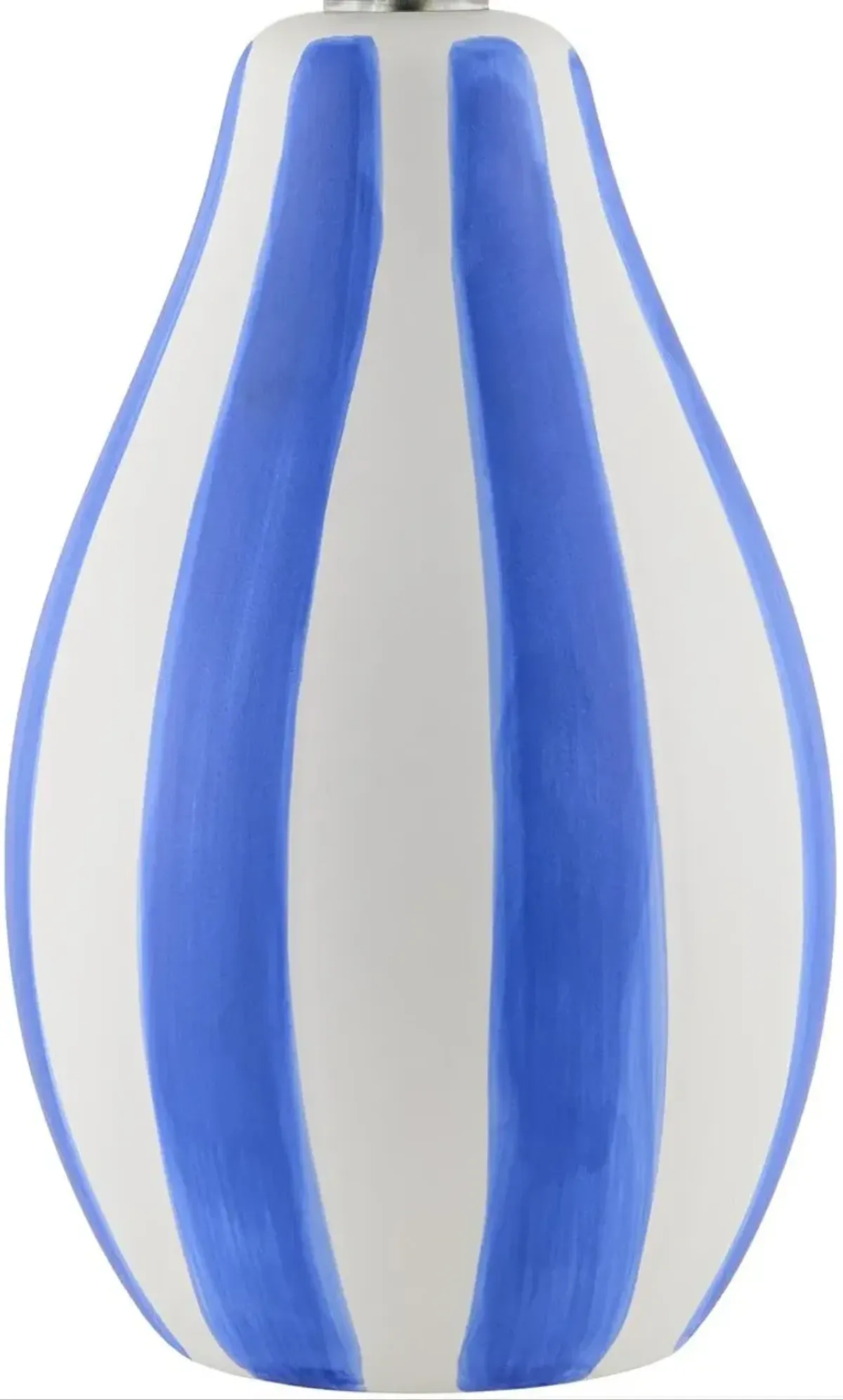 Mireya Ceramic Striped Table Lamp - Blue