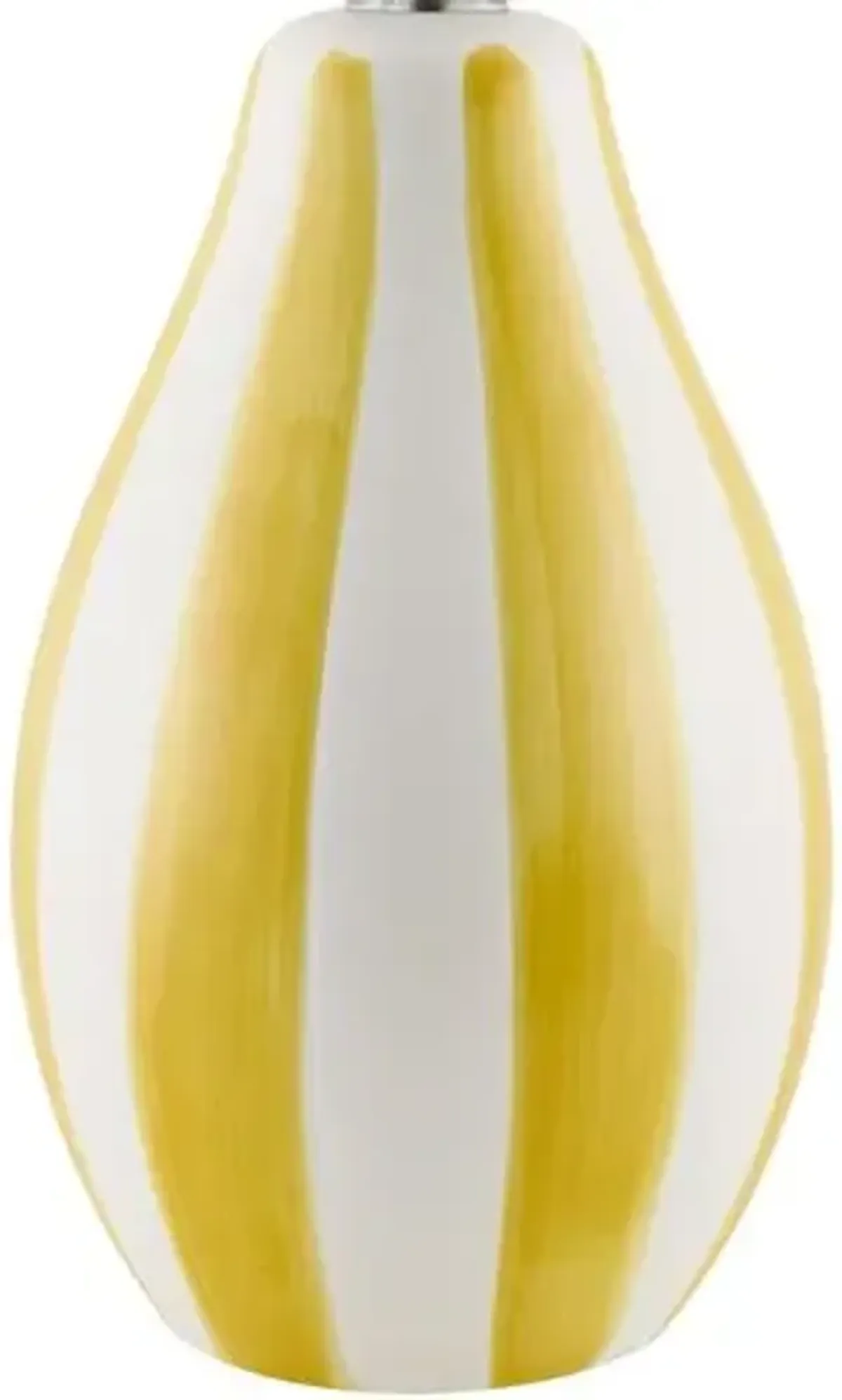 Mireya Ceramic Striped Table Lamp - Yellow