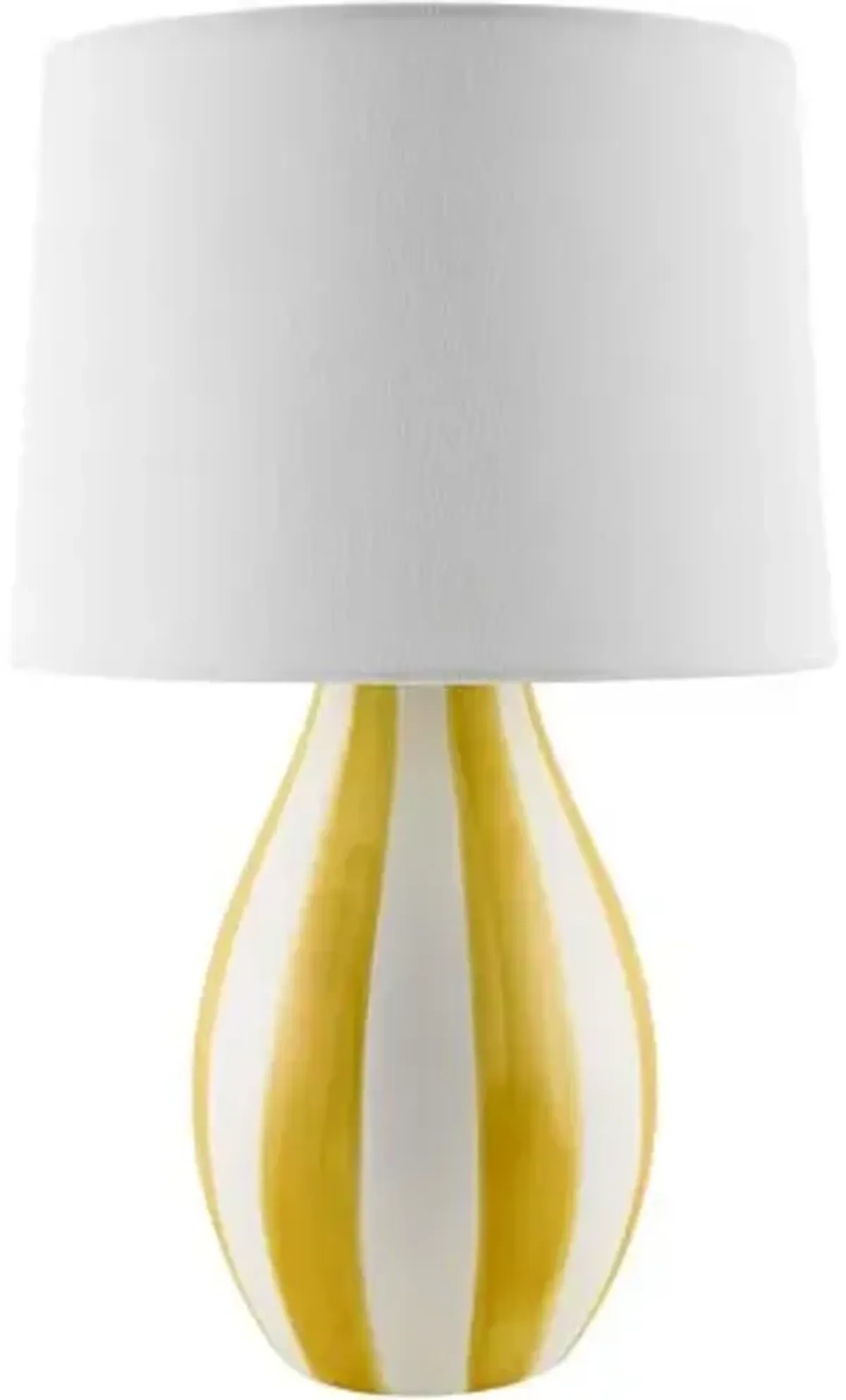 Mireya Ceramic Striped Table Lamp - Yellow