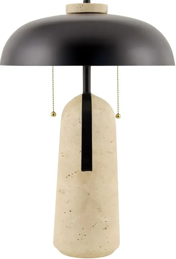 Vaila Travertine Table Lamp - Natural - Brown