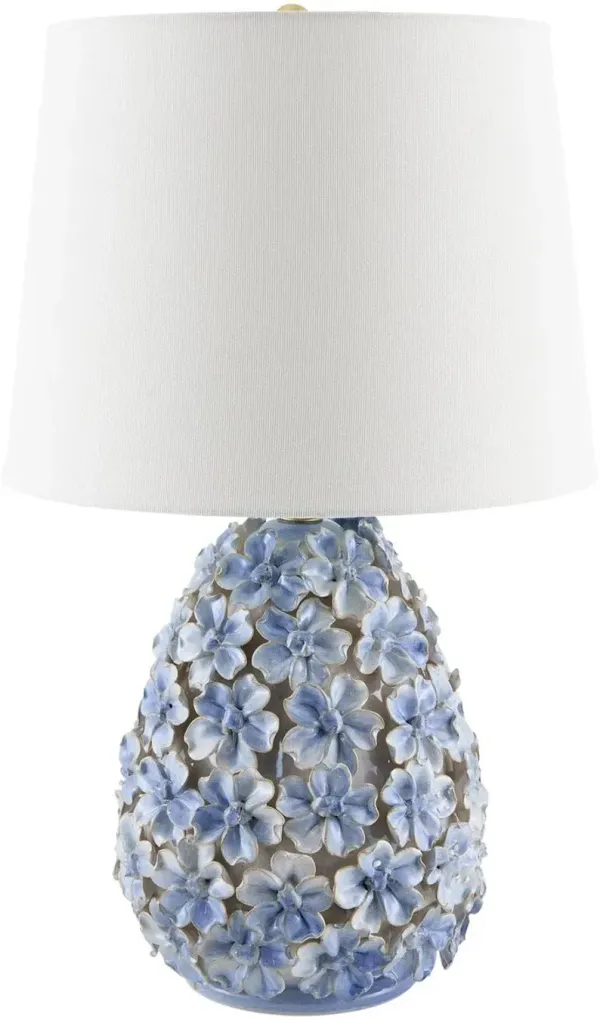 Mirelda Ceramic Flower Table Lamp - Blue