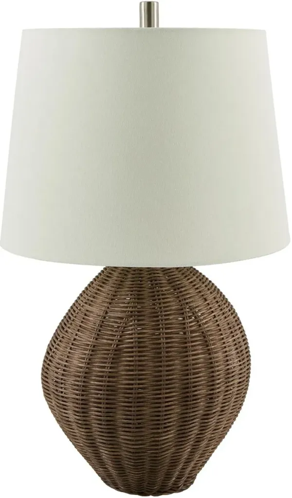 Quelia Rattan Table Lamp - Natural Brown