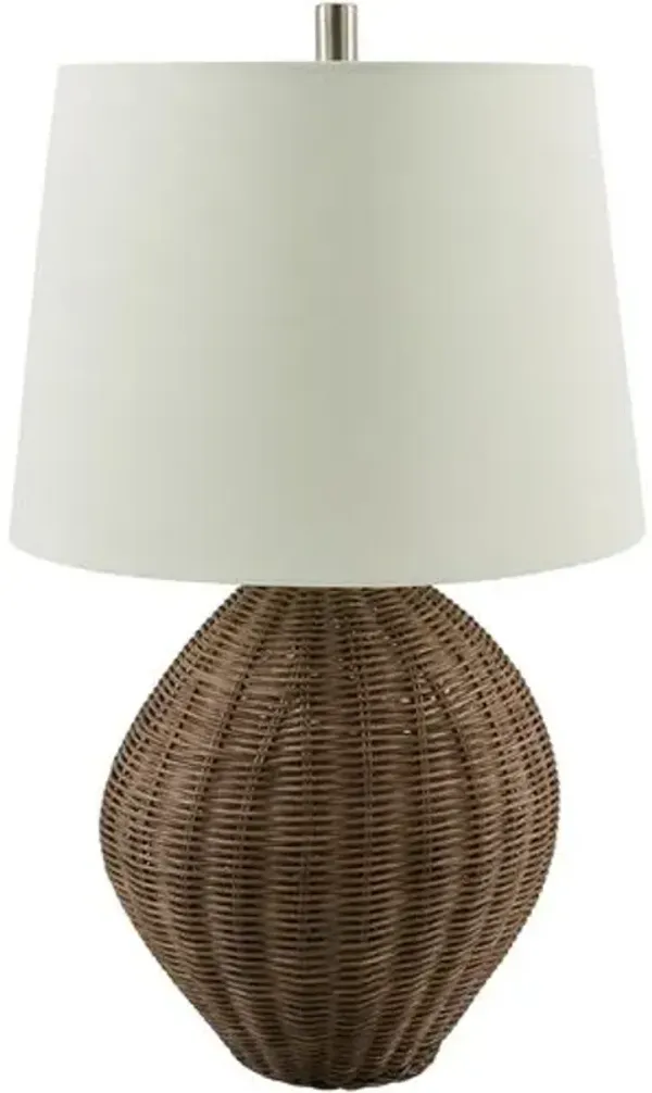 Quelia Rattan Table Lamp - Natural Brown