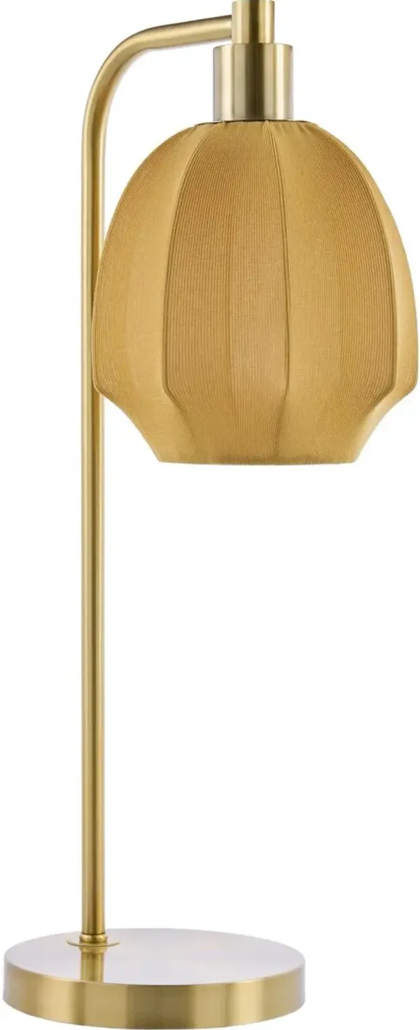 Sadira Task Table Lamp with Linen Shade - Gold