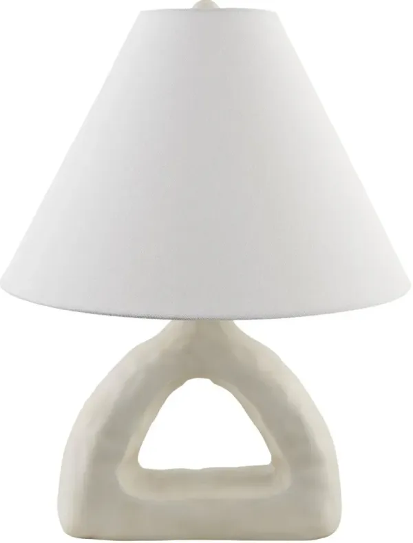 Pyrian Ceramic Table Lamp - White