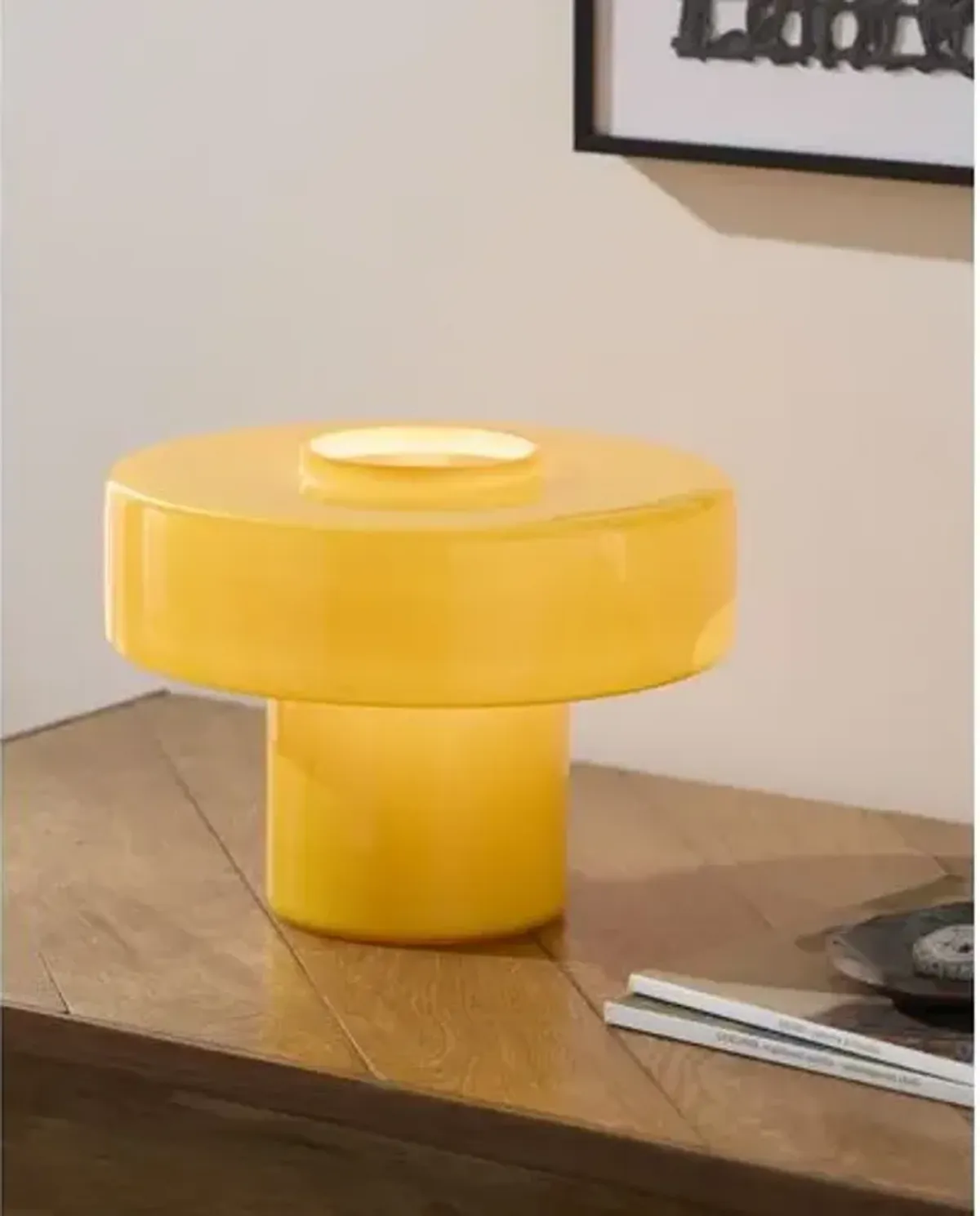 Brienn Glass Table Lamp - Yellow