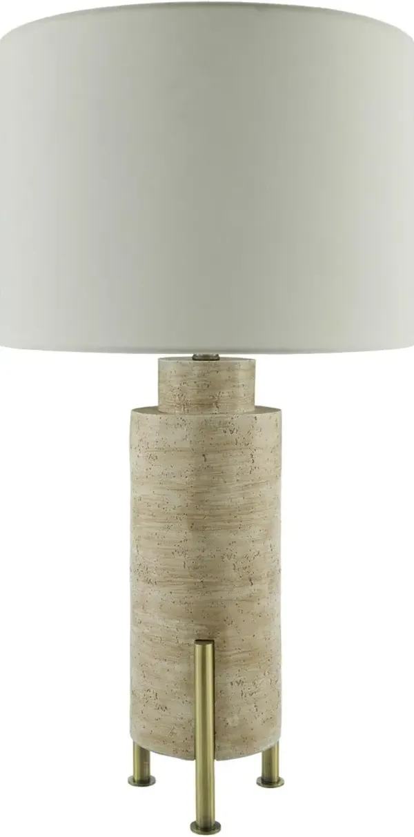 Urias Cement Table Lamp - Beige