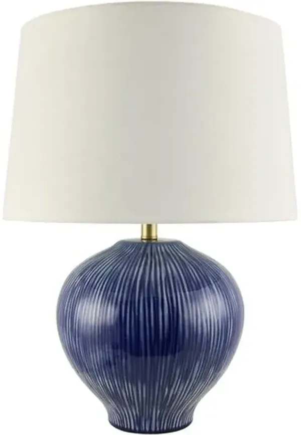 Umaira Ceramic Table Lamp - Navy - Blue
