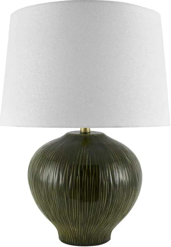 Umaira Ceramic Table Lamp - Olive - Blue