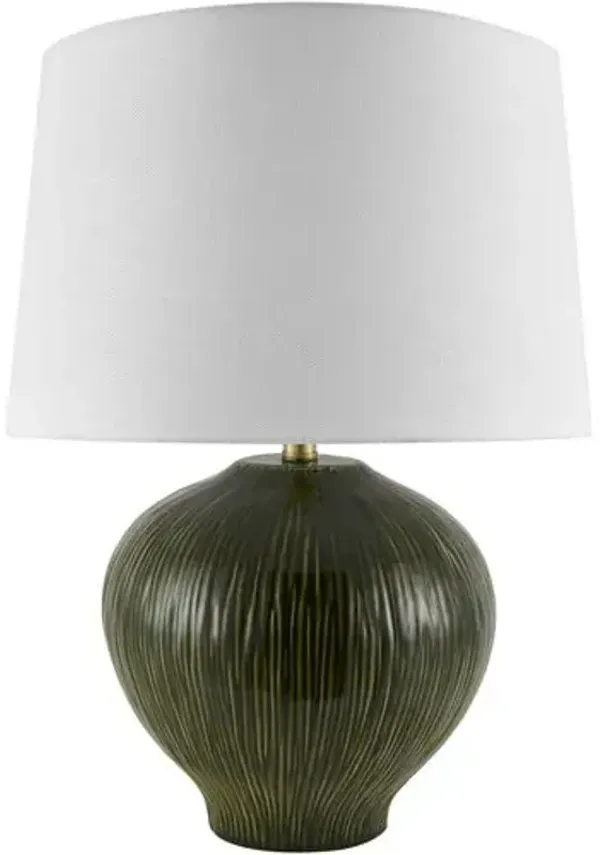Umaira Ceramic Table Lamp - Olive - Blue