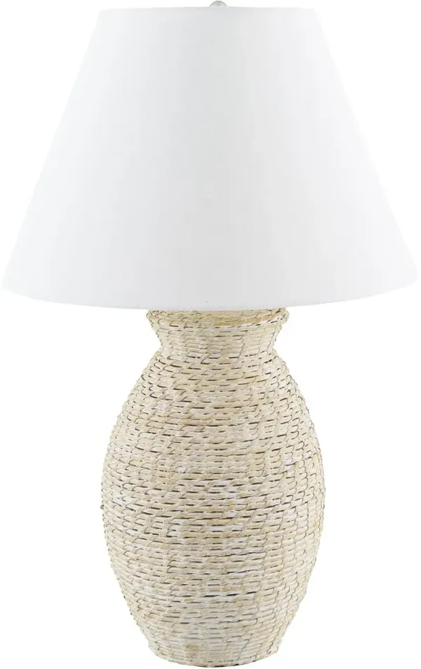 Prism Rattan Table Lamp - White