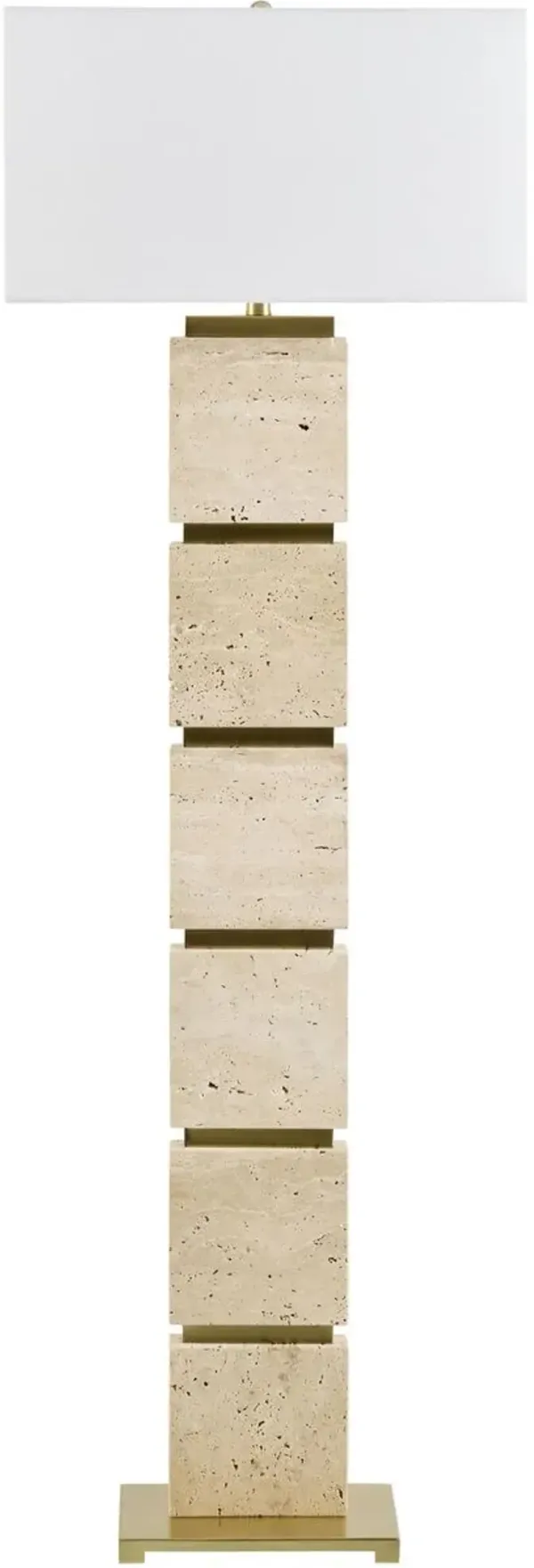 Jenevieve Travertine Floor Lamp - Wheat