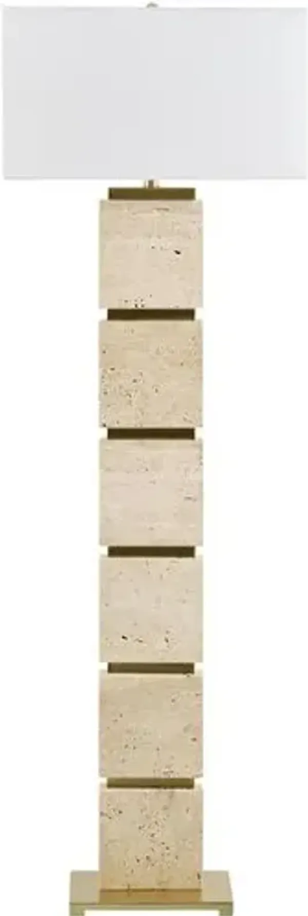 Jenevieve Travertine Floor Lamp - Wheat