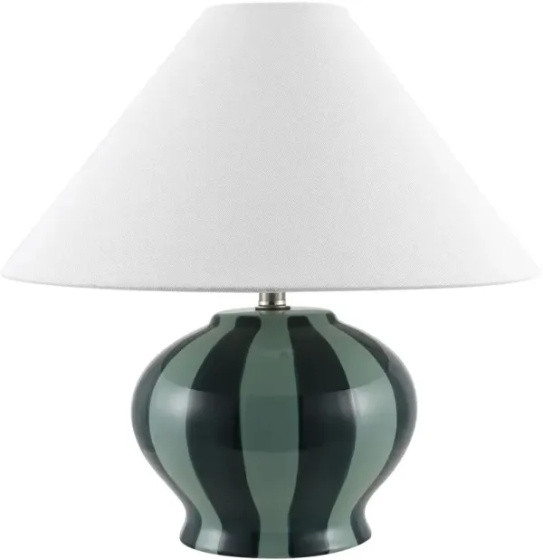 Ulina Ceramic Stripe Table Lamp - Blue
