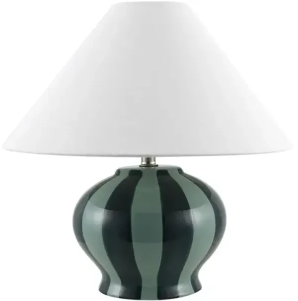 Ulina Ceramic Stripe Table Lamp - Blue