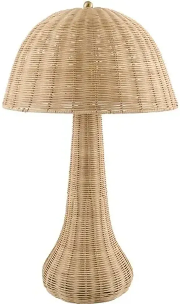 Ulaya Rattan Table Lamp - Wheat - White