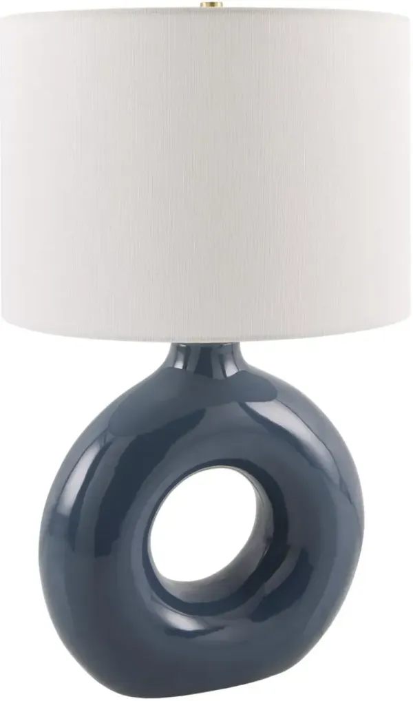 Tressa Ceramic Circle Base Table Lamp - Blue