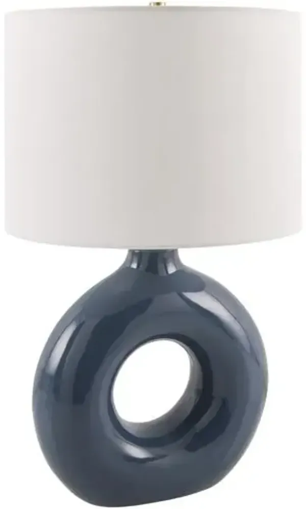 Tressa Ceramic Circle Base Table Lamp - Blue