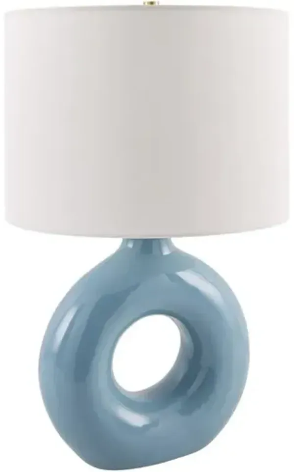 Tressa Ceramic Circle Base Table Lamp - Blue