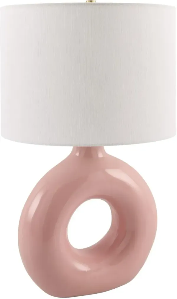 Tressa Ceramic Circle Base Table Lamp - Pink