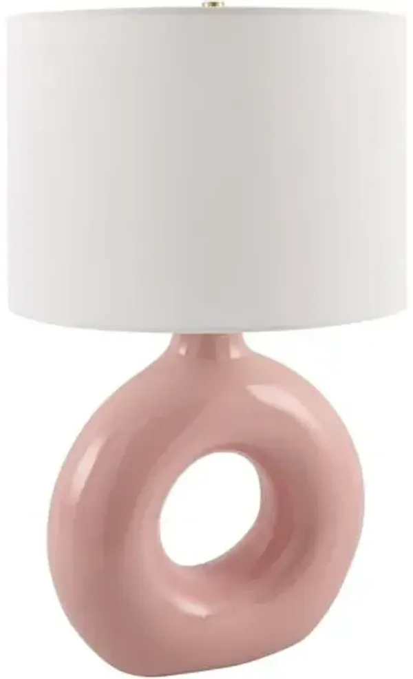 Tressa Ceramic Circle Base Table Lamp - Pink