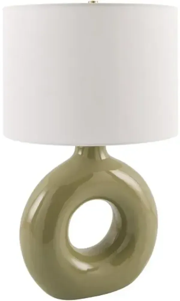 Tressa Ceramic Circle Base Table Lamp - Green
